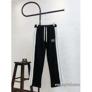 LOEWEロエベロゴ刺繍サイドリボンストレートパンツ