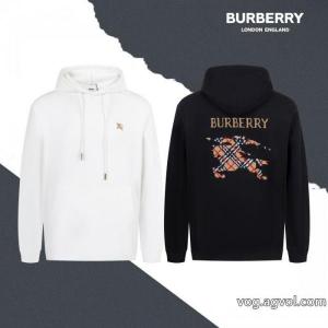 BURBERRY小紋小紋刺繍ドローコードフードパーカー