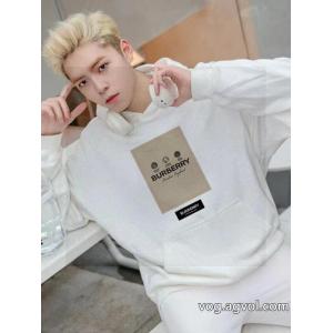BURBERRY長方形アルファベットロゴプリント男女カップル同キャップパーカー