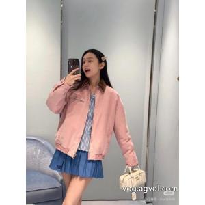 MiuMiuベルベット開襟デニムジッパー綿の服