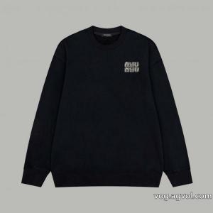 Miumiu繆繆重工シリカゲルクラシックサラウンド文字キャピラリー長袖衛衣