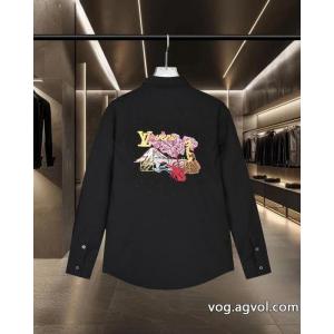 Louis Vuitton/ルイヴィトン爆金カラー桜火山ザリガニロゴ刺繍長袖シャツ