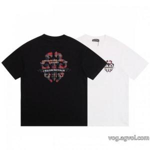 クロムハーツ CHROME HEARTS2026 ss新作刺繍カップルカジュアル半袖Tシャツ