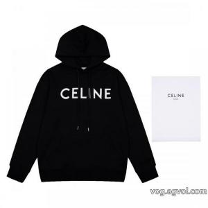 Celine2026秋冬定番ロゴ連帽デジタル直噴プリントパーカー