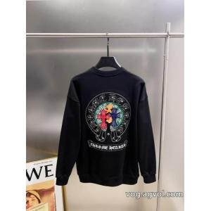 CHROME HEARTS2026秋冬新作クロス貼り刺繍ラウンドネック長袖パーカー