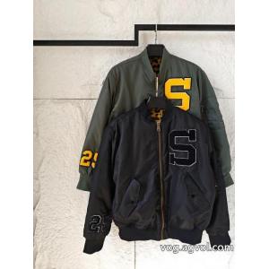 Supremeアップリケロゴ柄ジッパー開閉長袖ジャケットジャケット男女同型