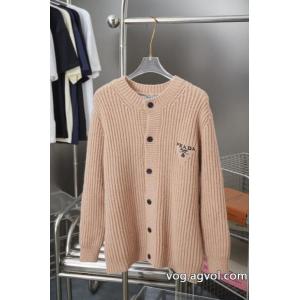 PRADA25ss春夏新作大人気刺繍ニットカーディガンコート