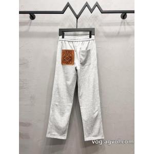 LOEWE2026秋冬新作ロゴアルファベット刺繍カジュアルパンツロング