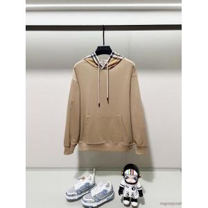 BURBERRYクラシックシンプルブランドエレメントチェック柄布パッチワークキャップパーカー