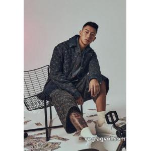 LV高バージョンキルティング刺繍デニムウエストジャケットコート
