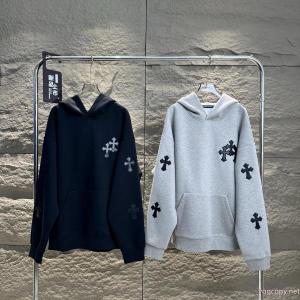 Chrome Hearts皮張り刺繍厚め秋冬新作キャップパーカー男女同型