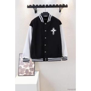 CHROME HEARTS男女カップルの重ポンドウール刺繍野球服ジャケット