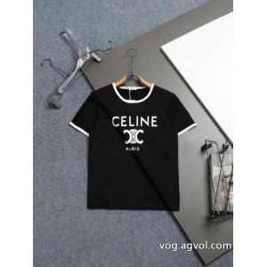 CELINE凱旋門ロゴプリント定番Tシャツ半袖