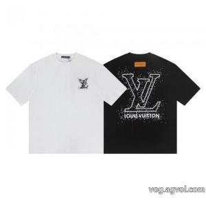通販 ブランド最安値に挑戦 大人気アイテムが勢ぞろい 高級感あるスタイル半袖TシャツLOUIS VUITTON