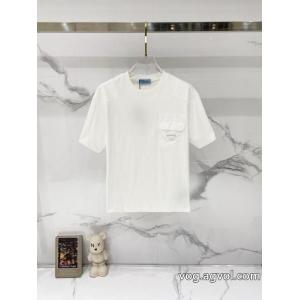 ブランド 偽物PRADA半袖Tシャツ肌触りの気持ちい〜  毎年定番 2026トレンド先取り