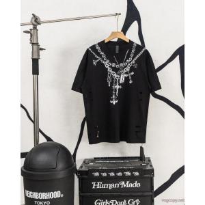 着こなし自在 魅力的 魅力的半袖TシャツCHROME HEARTSブランド コピー 品