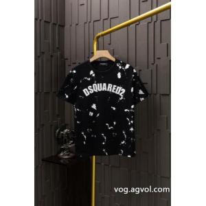 コピー 商品 ブランド最終価格 流行フォルム ロゴが美しい半袖TシャツDSQUARED2