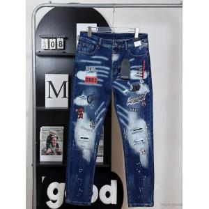 DSQUARED 2 2026高バージョン新撥墨破穴多要素アルファベットカップル水洗ストレッチジーンズ